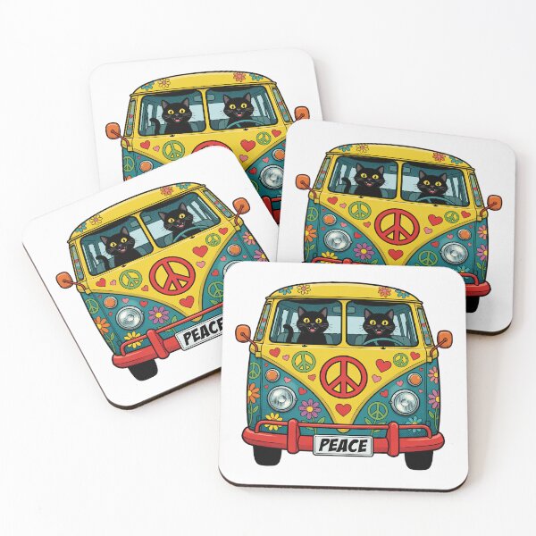 Item preview, Groovy Hippie Cats Peace Van designed and sold by TshirtsOnline-.