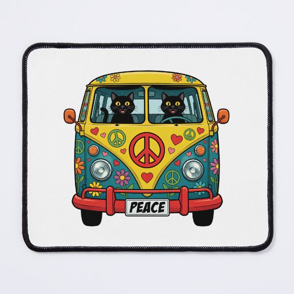 Item preview, Groovy Hippie Cats Peace Van designed and sold by TshirtsOnline-.