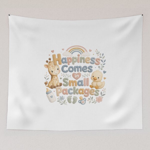 Item preview, Happiness Comes in Small Packages | Cute Positive Quote Typography T-Shirt designed and sold by rushaib.