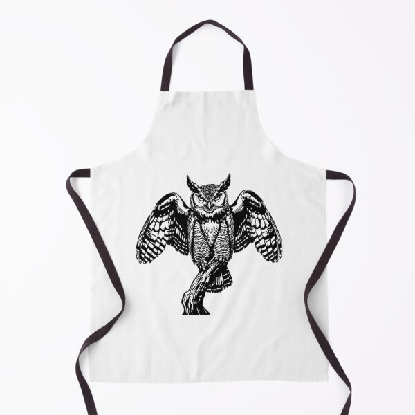 Item preview, Detailed Black and White Flying Owl Engraving Art designed and sold by ByKayaPrints.