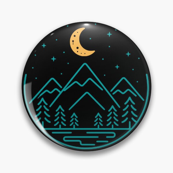 Item preview, Minimalist Mountain Night Sky Forest Line Art designed and sold by Imaginationbeyond.