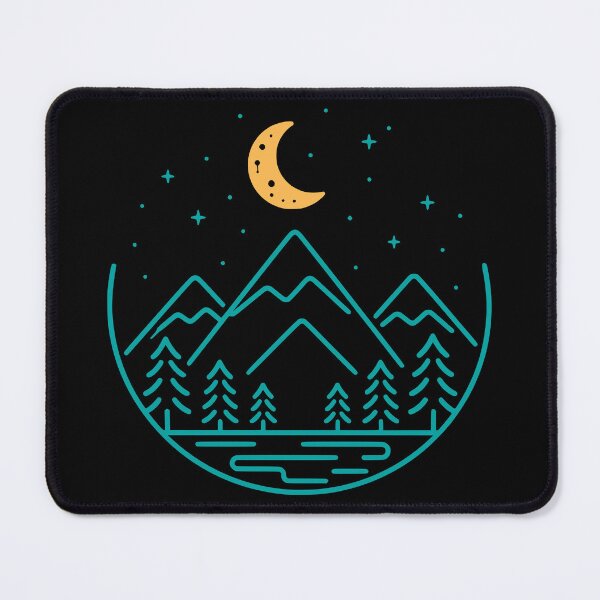 Item preview, Minimalist Mountain Night Sky Forest Line Art designed and sold by Imaginationbeyond.