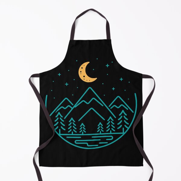 Item preview, Minimalist Mountain Night Sky Forest Line Art designed and sold by Imaginationbeyond.