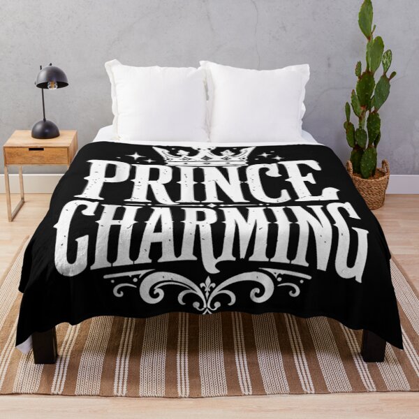 Item preview, Vintage Distressed White Prince Charming Crown Typography Graphic Design Print designed and sold by LizzyKeiko.
