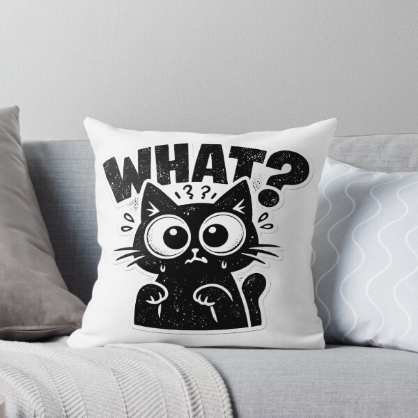 Item preview, Funny Cat What Meme - Confused Black Cat designed and sold by pranshuvibes.