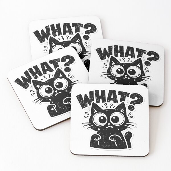 Item preview, Funny Cat What Meme - Confused Black Cat designed and sold by pranshuvibes.