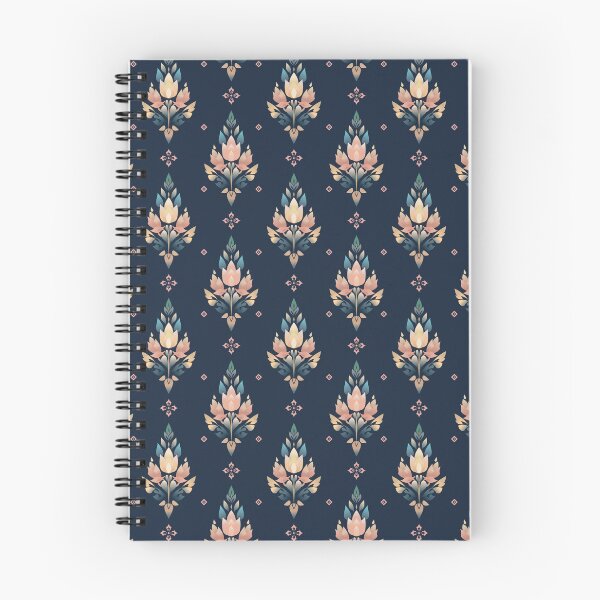Item preview, Thai Lotus Floral Seamless Pattern Navy Luxury Botanical Surface Design designed and sold by KOPatternCo.