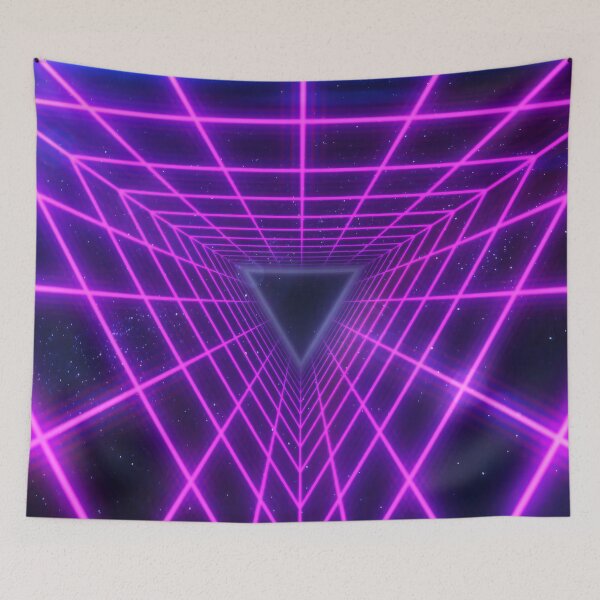Item preview, Magenta Triangular Wireframe Tunnel designed and sold by Electric Shock!! Design.