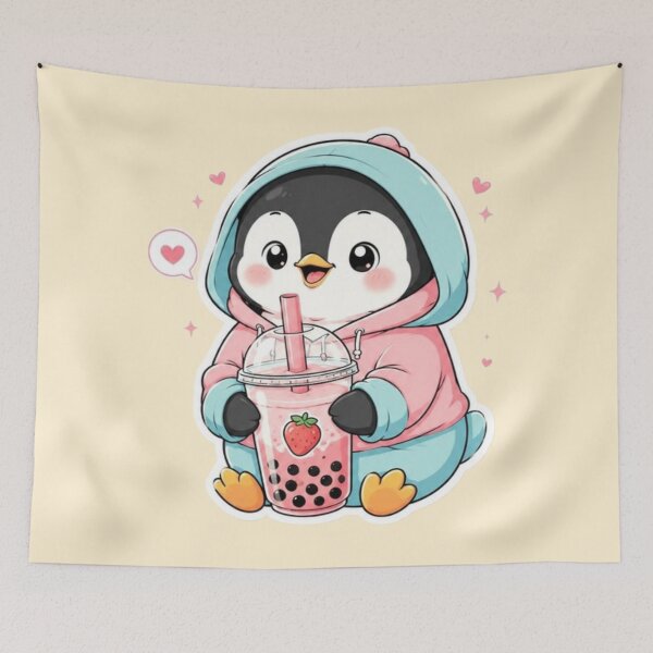 Item preview, Cute Bubble Tea Penguin Kawaii Sticker | Adorable Boba Lover Design designed and sold by Stylestickers55.
