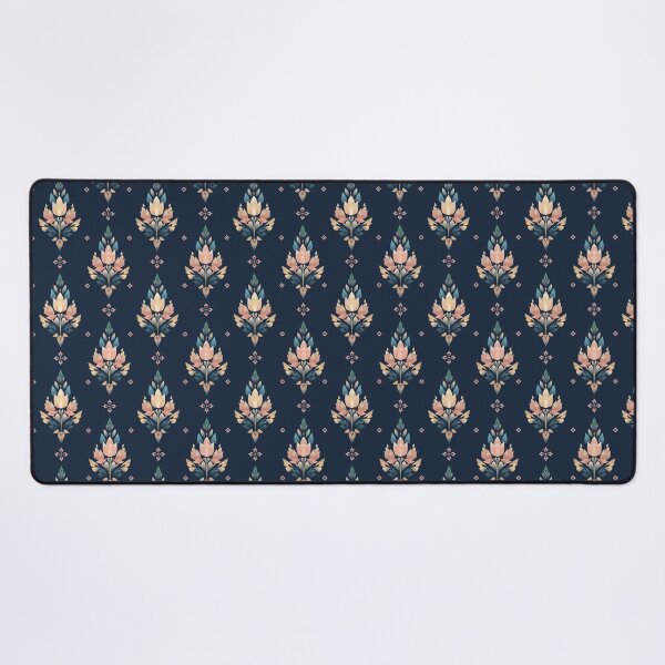 Item preview, Thai Lotus Floral Seamless Pattern Navy Luxury Botanical Surface Design designed and sold by KOPatternCo.