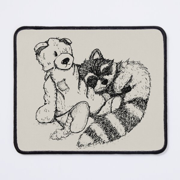 Item preview, Cuddly raccoon and her teddy bear designed and sold by hannahsinkpen.