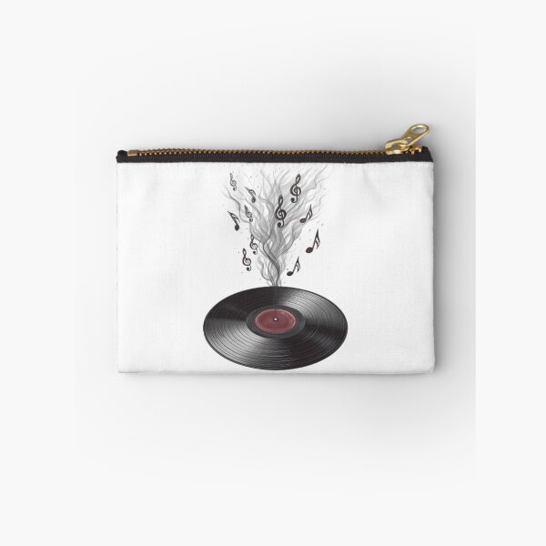 Item preview, Vintage Vinyl Record with Smoking Music Notes Art designed and sold by ByKayaPrints.