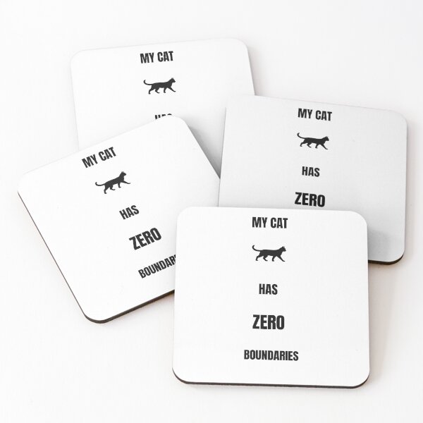 Item preview, My Cat Has Zero Boundaries Funny Cat Quote Sticker | Minimalist Cat Lover Design designed and sold by Savage Cat Quotes.