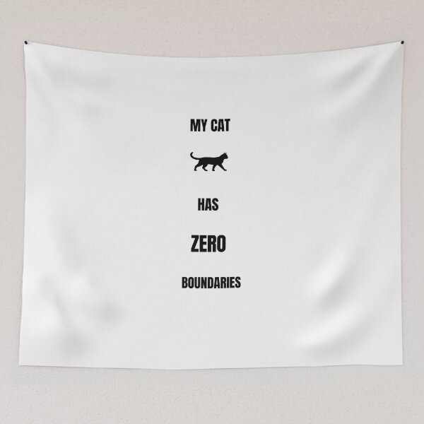 Item preview, My Cat Has Zero Boundaries Funny Cat Quote Sticker | Minimalist Cat Lover Design designed and sold by Savage Cat Quotes.