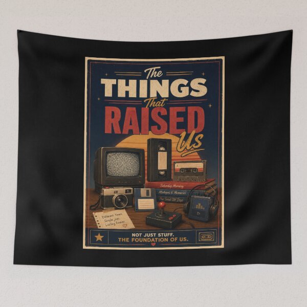 Item preview, The Things That Raised Us – Retro Nostalgia Poster  designed and sold by Sketchlegacy.