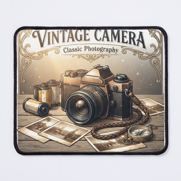 Item preview, Vintage Camera Retro Photography Illustration | Classic Film Camera Wall Art designed and sold by Mathias Yakubu Design.