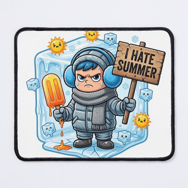 Item preview, I Hate Summer Funny Cartoon Sticker designed and sold by Imaginarium of Chaos falcon88 .