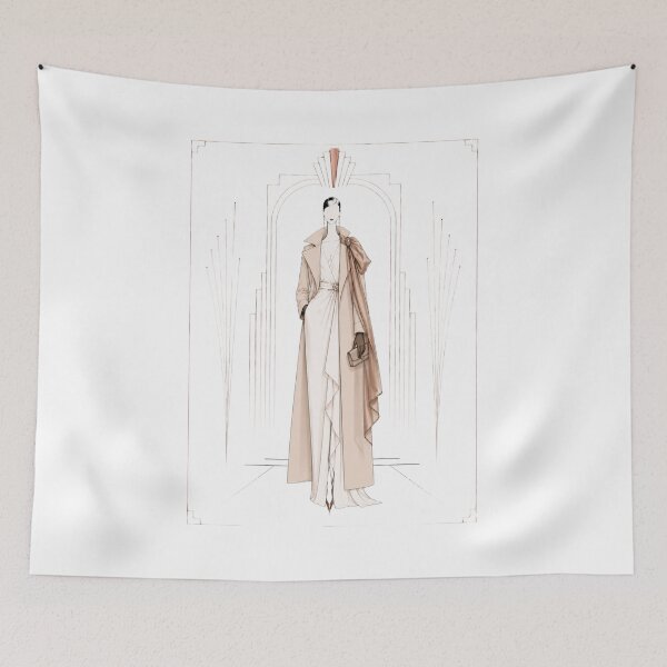 Item preview,  Atelier – elegant trench coat | Luxury Art Deco Fashion Illustration. designed and sold by NewtBoo.