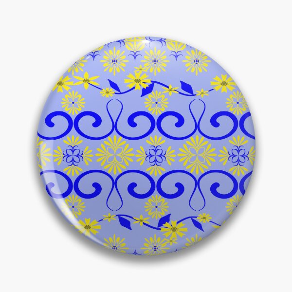 Item preview, Blue and Yellow Floral Ornamental Seamless Pattern for Textile, Wallpaper and Packaging designed and sold by Ei-Ei.