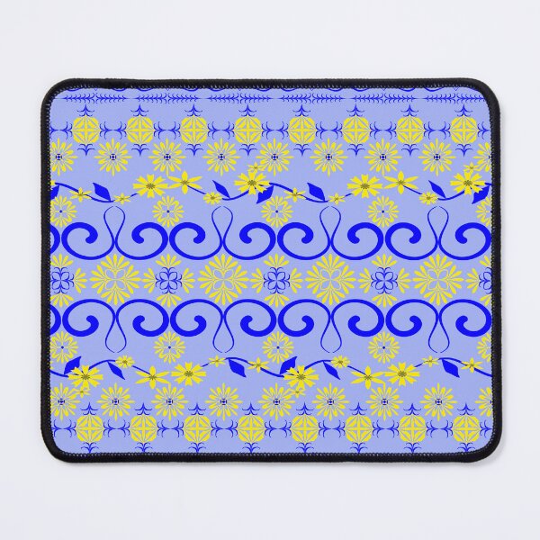 Item preview, Blue and Yellow Floral Ornamental Seamless Pattern for Textile, Wallpaper and Packaging designed and sold by Ei-Ei.
