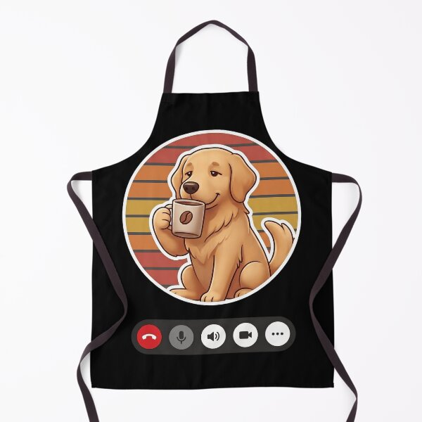 Item preview, Funny Golden Retriever Coffee Shirt | Cute Dog Video Call Cartoon | Dog Lover Gift | Pseudo 3D Puppy Sticker | Coffee Dog Aesthetic designed and sold by Basma Designs | Funny Shirts, Stickers & Mugs.