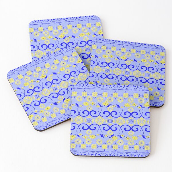Item preview, Blue and Yellow Floral Ornamental Seamless Pattern for Textile, Wallpaper and Packaging designed and sold by Ei-Ei.