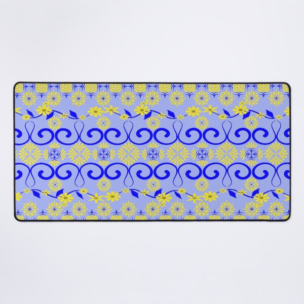 Item preview, Blue and Yellow Floral Ornamental Seamless Pattern for Textile, Wallpaper and Packaging designed and sold by Ei-Ei.