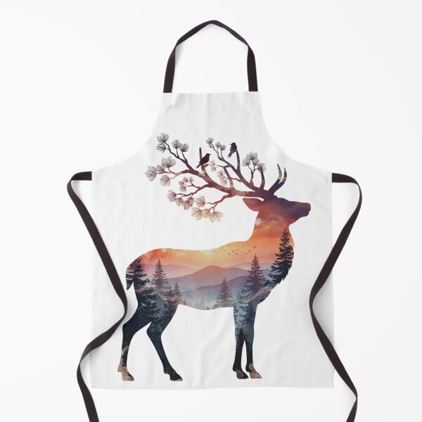 Item preview, Double Exposure Deer Sunset Forest Watercolor designed and sold by Gabe1983.