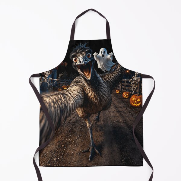 Item preview, Funny Emu Ostrich Taking Selfie With Ghost And Pumpkin Halloween designed and sold by MassonCalepon.