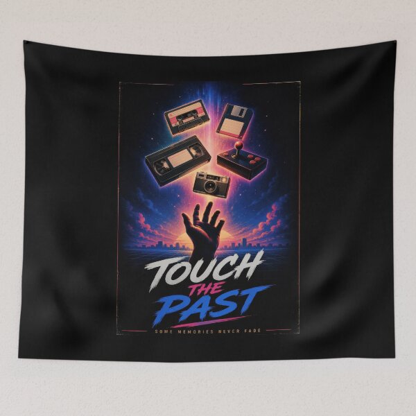 Item preview, Touch the Past – Retro Memories Synthwave Poster  designed and sold by Sketchlegacy.