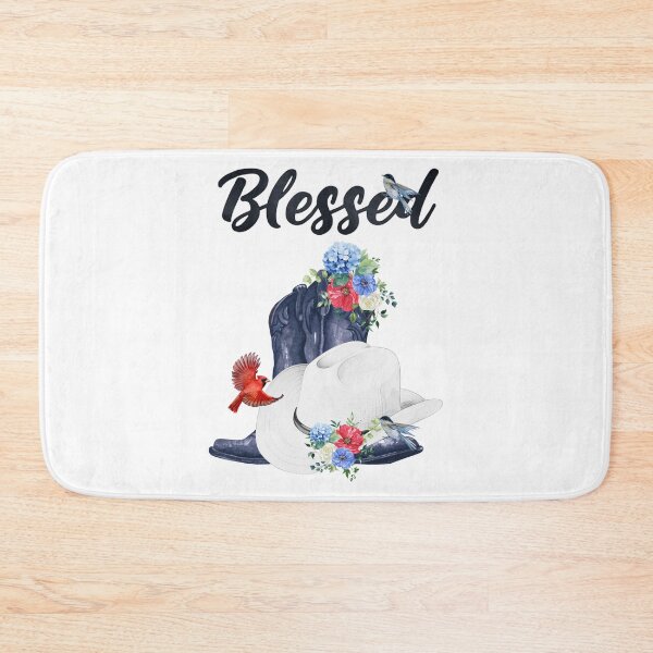 Item preview, Blessed with Cowboy Boots/Hat & Red, White & Blue Flowers & Birds designed and sold by JeweledDesigns.