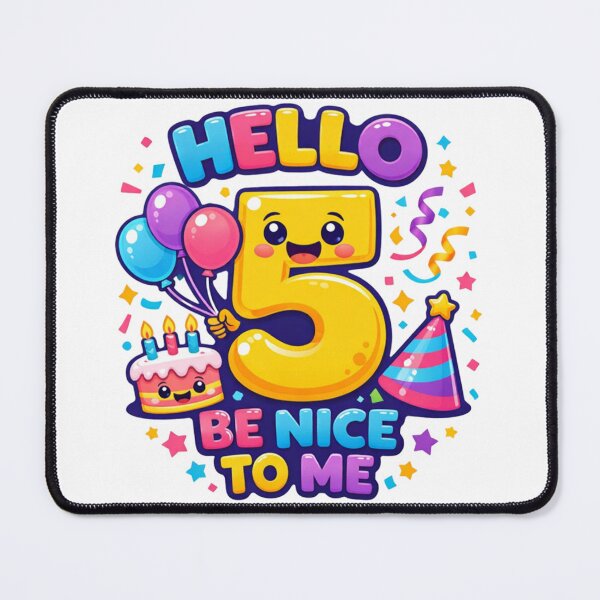 Item preview, Hello 5 Be Nice to Me | Cute 5th Birthday Party Graphic T-Shirt designed and sold by rushaib.