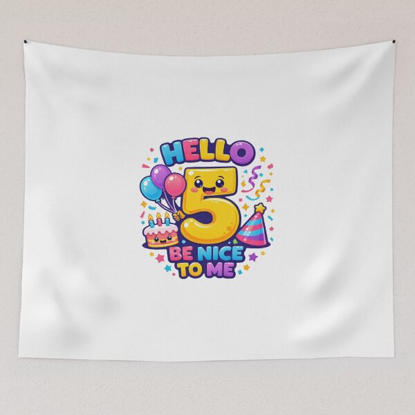 Item preview, Hello 5 Be Nice to Me | Cute 5th Birthday Party Graphic T-Shirt designed and sold by rushaib.