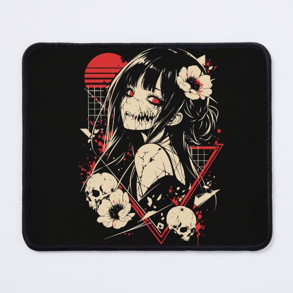 Item preview, Edgy Aesthetic Anime Zombie Girl Monster Teeth Skulls Retro Sunset designed and sold by MassonCalepon.