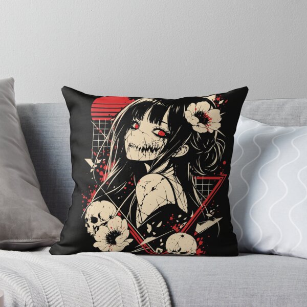 Item preview, Edgy Aesthetic Anime Zombie Girl Monster Teeth Skulls Retro Sunset designed and sold by MassonCalepon.