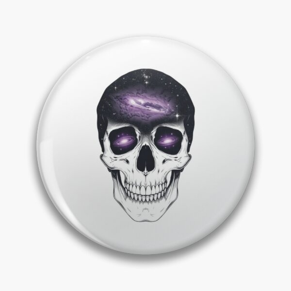 Item preview, Surreal Cosmic Skull with Purple Galaxy Space Art designed and sold by ByKayaPrints.