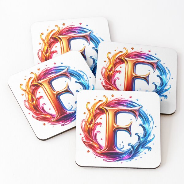 Item preview, AquaFlare Chromaflow Letter F designed and sold by BlissBlvdShop.