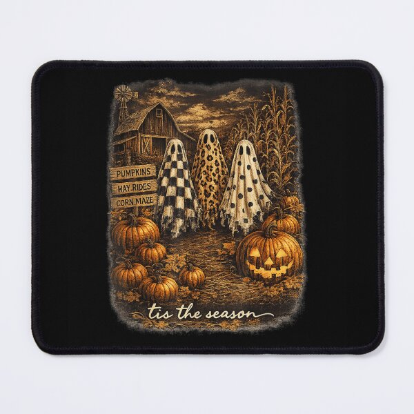 Item preview, Tis The Season Patterned Ghosts Country Barn Pumpkin Patch Cornfield designed and sold by NgumohaLanke.