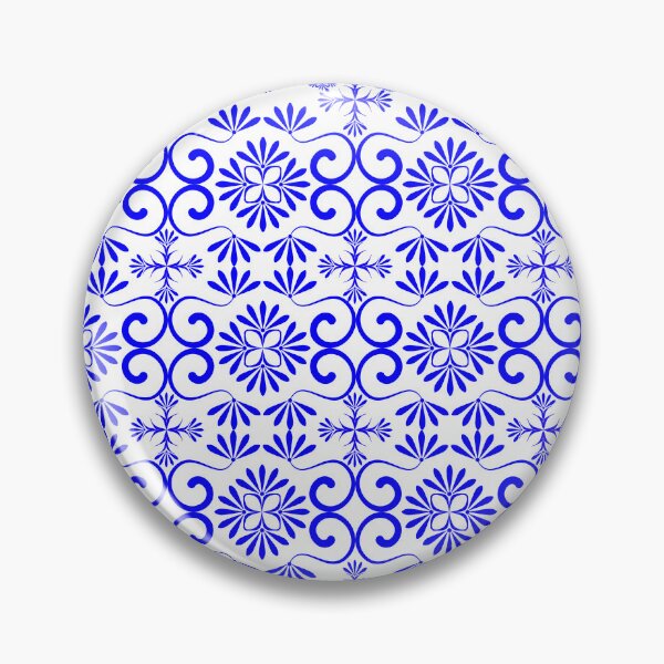 Item preview, Mediterranean Blue Floral Ornamental Seamless Pattern on White Background designed and sold by Ei-Ei.
