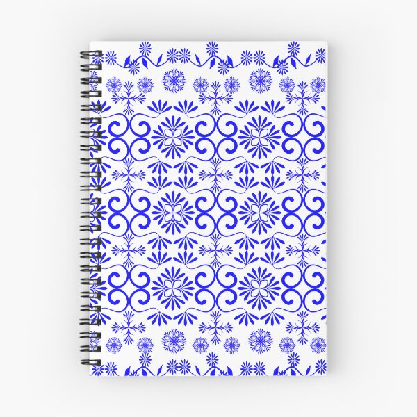Item preview, Mediterranean Blue Floral Ornamental Seamless Pattern on White Background designed and sold by Ei-Ei.