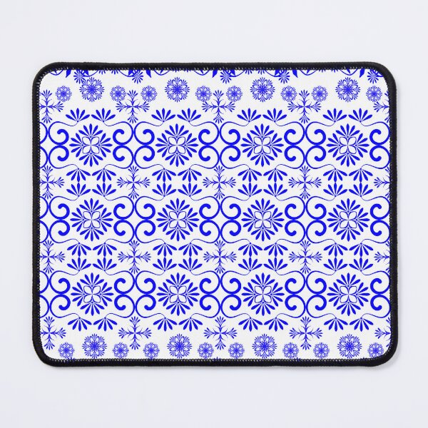 Item preview, Mediterranean Blue Floral Ornamental Seamless Pattern on White Background designed and sold by Ei-Ei.