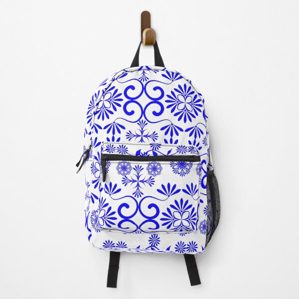Item preview, Mediterranean Blue Floral Ornamental Seamless Pattern on White Background designed and sold by Ei-Ei.
