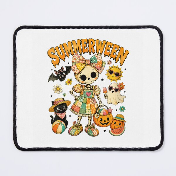 Item preview, Summerween Cute Skeleton Girl Pumpkin Summer Halloween Beach Vibes Art designed and sold by NgumohaLanke.