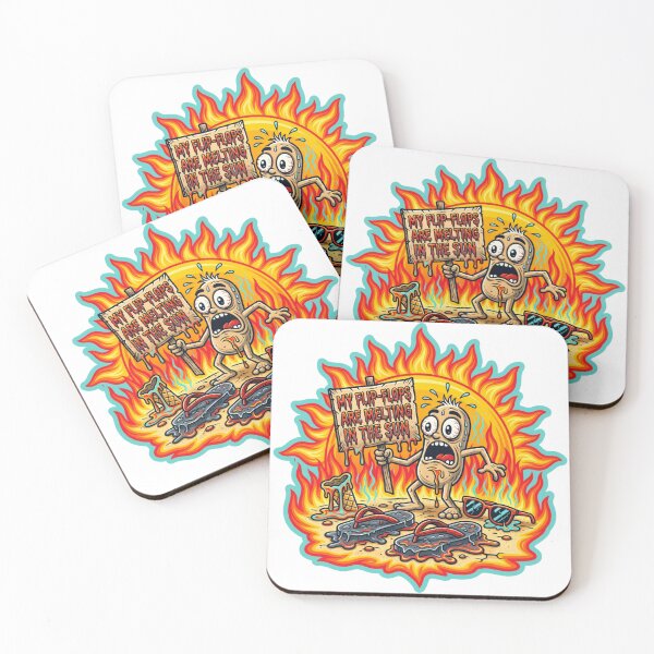 Item preview, My Flip Flops Are Melting In The Sun Funny Sticker designed and sold by Imaginarium of Chaos falcon88 .