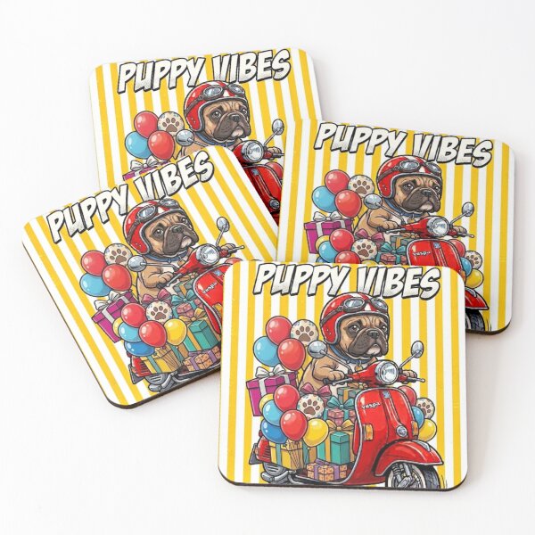 Item preview, "Vespa Vibes: A Biker Pug and Birthday Loot" designed and sold by VibranPalette.