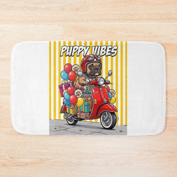 Item preview, "Vespa Vibes: A Biker Pug and Birthday Loot" designed and sold by VibranPalette.
