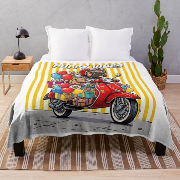 Item preview, "Vespa Vibes: A Biker Pug and Birthday Loot" designed and sold by VibranPalette.