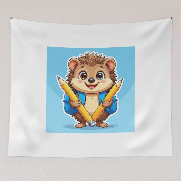 Item preview, Cute Hedgehog Walking to School with a Blue Backpack | Back to School Sticker designed and sold by OksArtStudio.