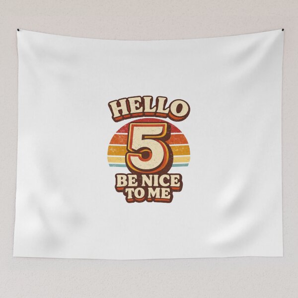 Item preview, Hello 5 Be Nice to Me | Cute 5th Birthday Party Graphic T-Shirt designed and sold by rushaib.