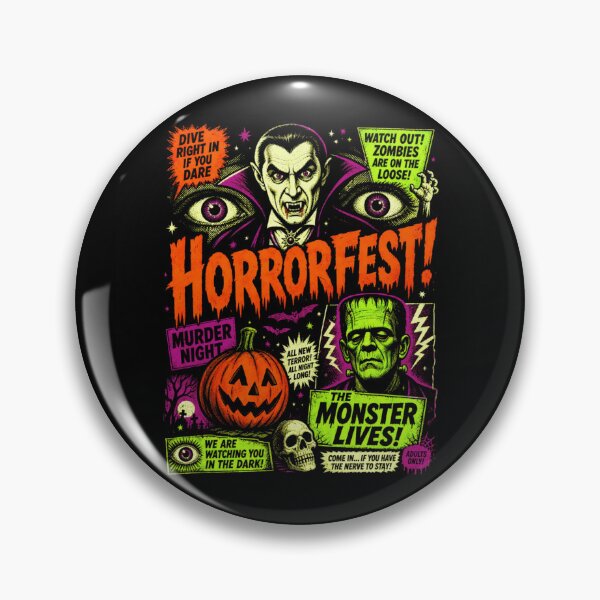 Item preview, Horrorfest Classic Monster Movie Poster Vampire Frankenstein Retro Comic Art designed and sold by NgumohaLanke.